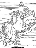 coloriage de chateau fort - Coloriage Château sur Hugolescargot 