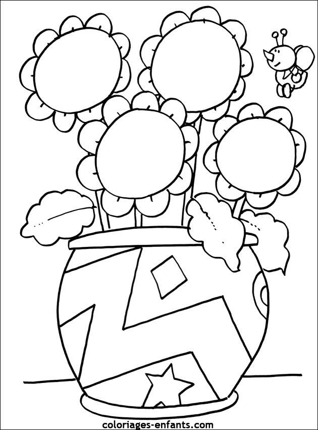 Les coloriages de fleurs sur  coloriages-enfants.com