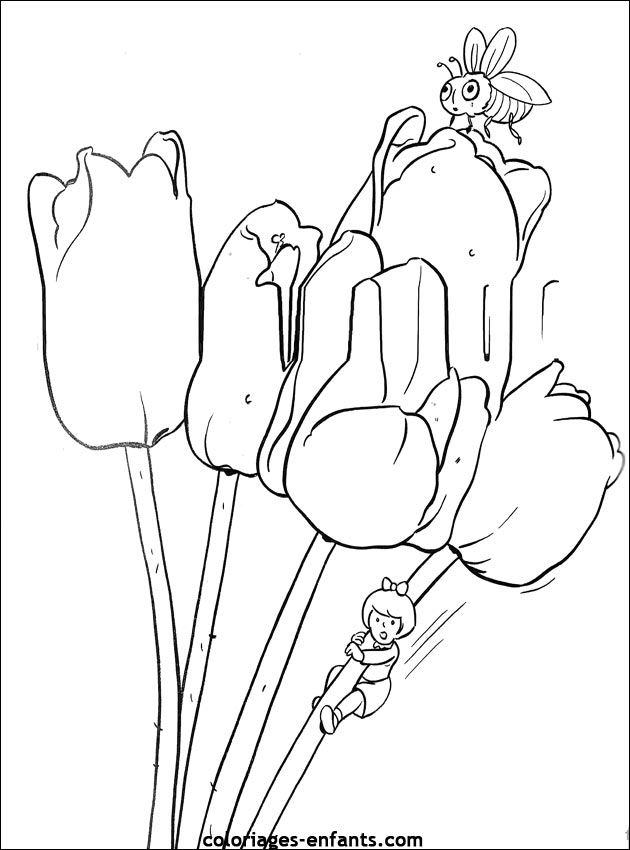 Les coloriages de fleurs sur  coloriages-enfants.com