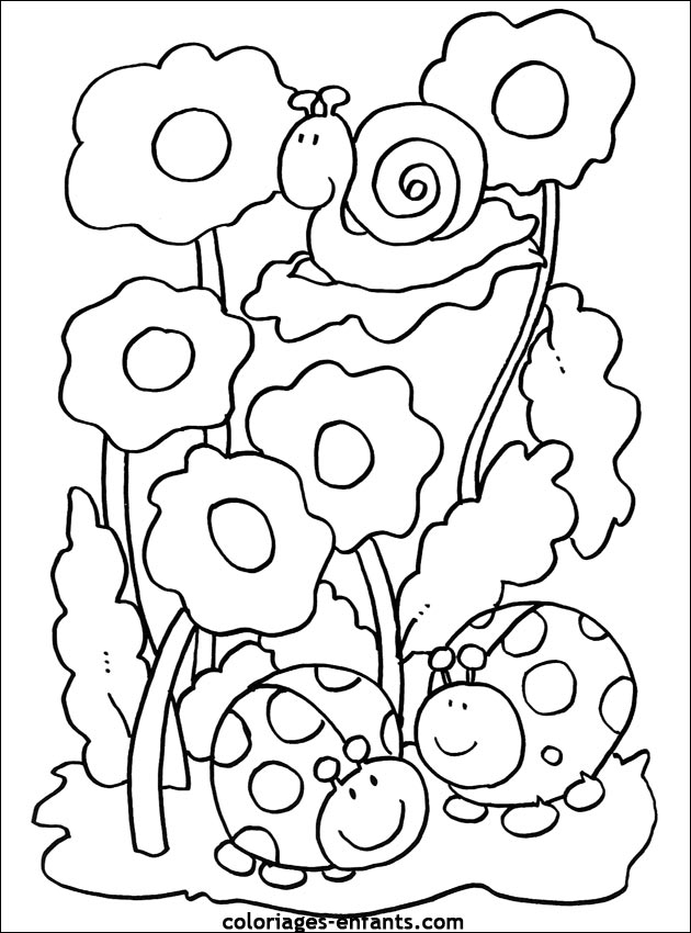 Les coloriages de fleurs sur  coloriages-enfants.com