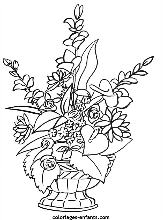 Les coloriages de fleurs sur  coloriages-enfants.com