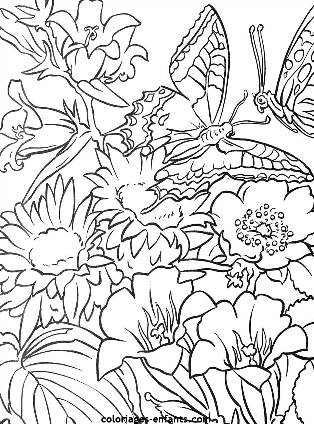 Les coloriages de fleurs sur  coloriages-enfants.com
