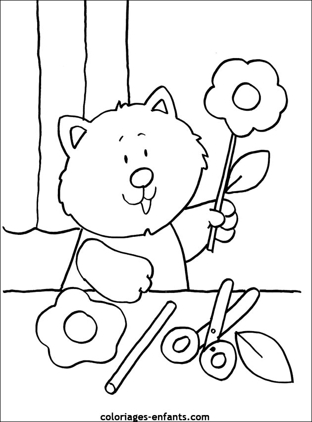 Les coloriages de fleurs sur  coloriages-enfants.com