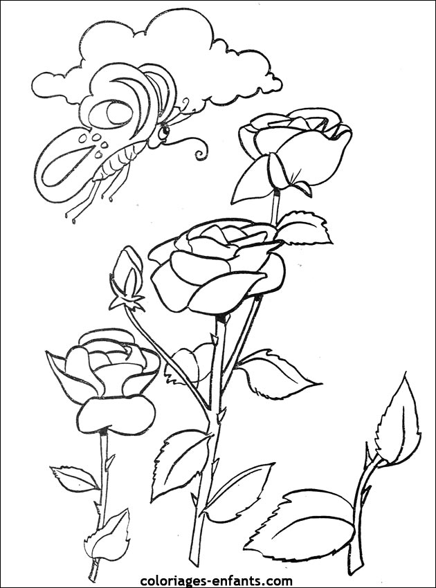 Les coloriages de fleurs sur  coloriages-enfants.com