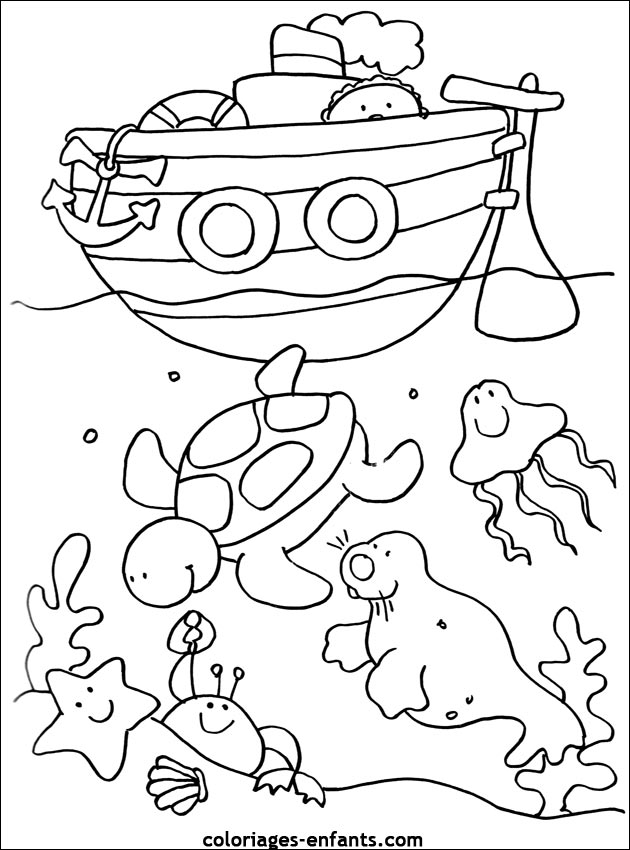 Les coloriages de la mer de coloriages-enfants.com