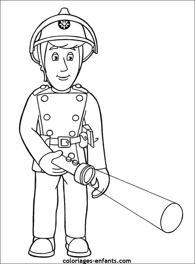 coloriage de métiers : un pompier