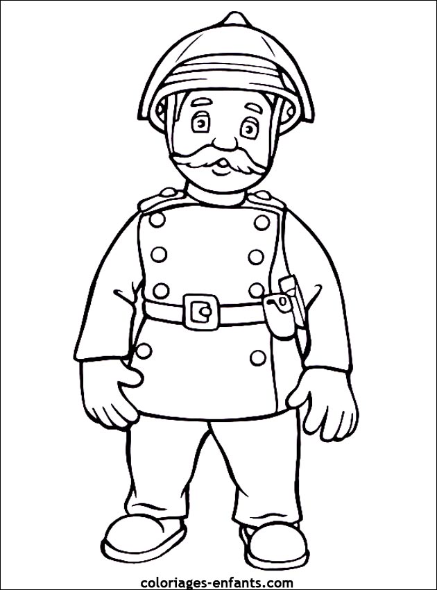 coloriage de métiers : un pompier