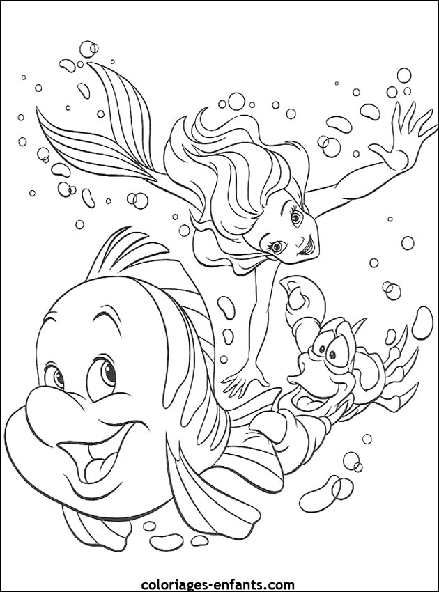 Les Coloriages de sirènes à imprimer