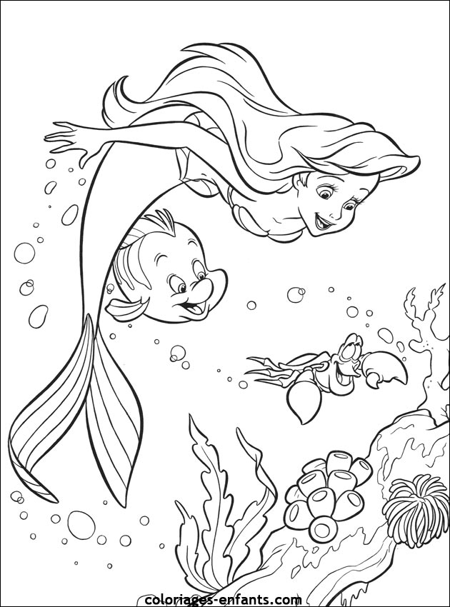 Les Coloriages de sirènes à imprimer
