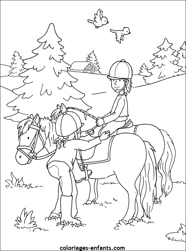 Les coloriages de equitation de coloriages-enfants.com