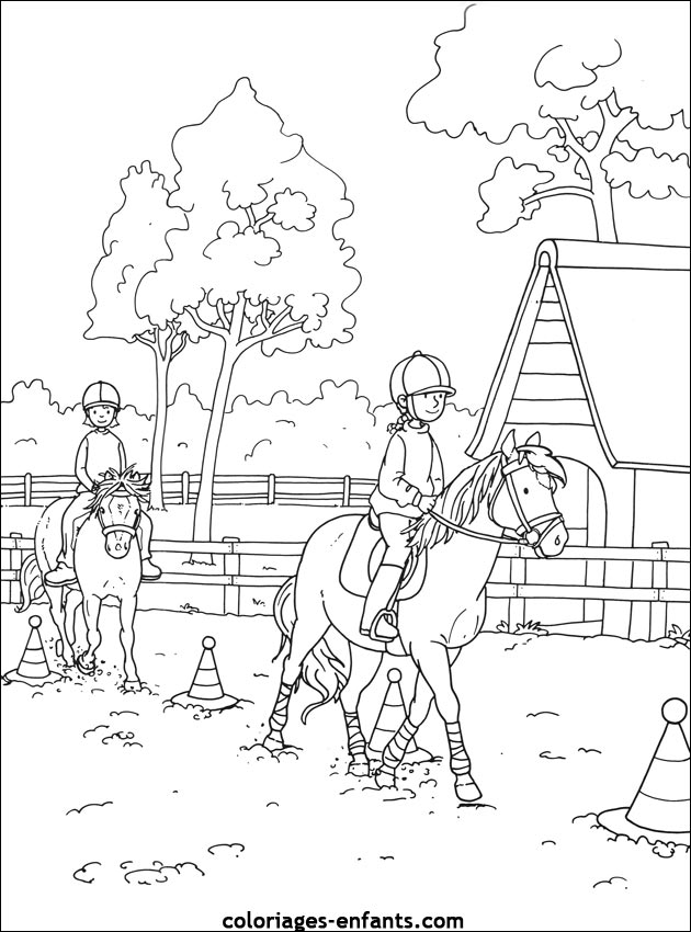 Les coloriages de equitation de coloriages-enfants.com