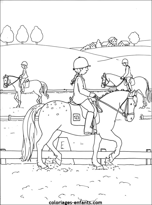 Les coloriages de equitation de coloriages-enfants.com