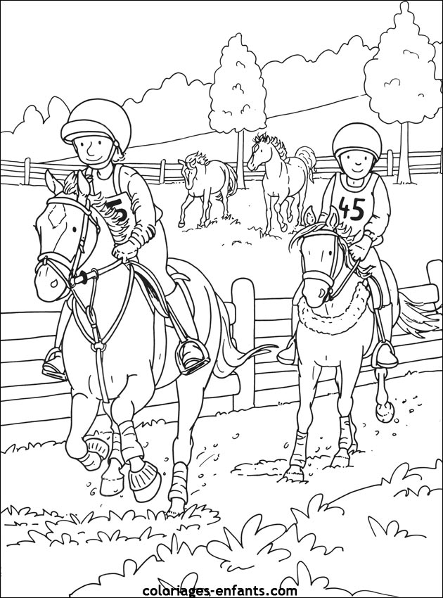 Les coloriages de equitation de coloriages-enfants.com