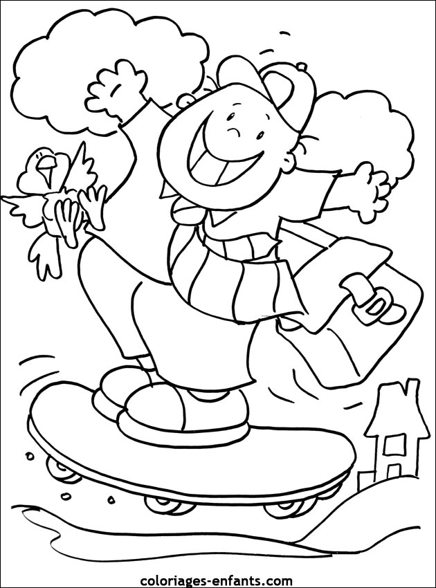 Les coloriages de skate sur  coloriages-enfants.com