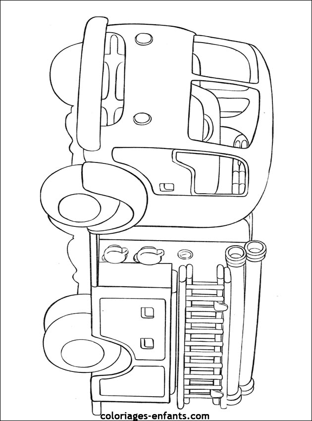 Coloriage du camion de pompier