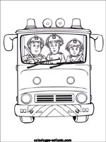 Coloriage du camion de Sam le pompier