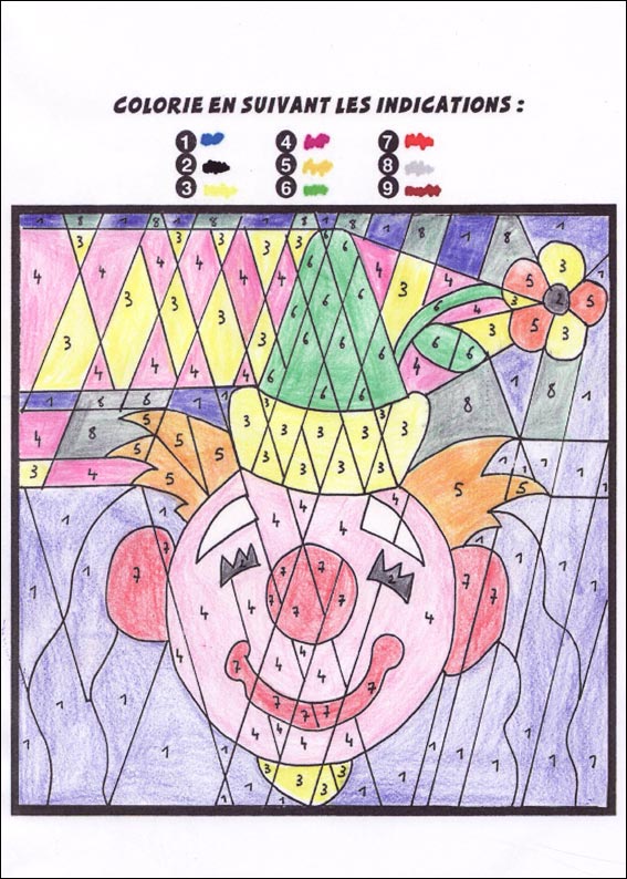 solution des coloriages magiques