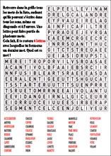 Mot myst&egrave;re &agrave; imprimer