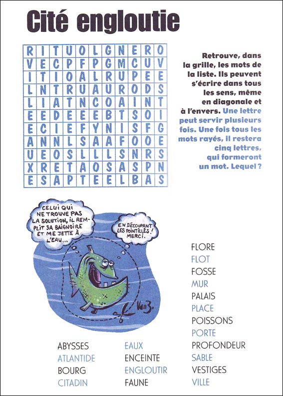 Jeu du mot myst&egrave;re &agrave; imprimer