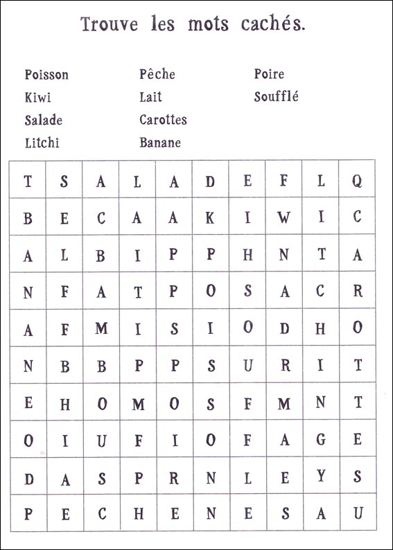 Jeu du mot myst&egrave;re &agrave; imprimer