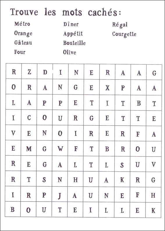 Jeu du mot myst&egrave;re &agrave; imprimer