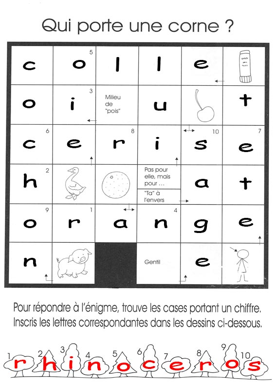 solution des Mots fl�ch�s