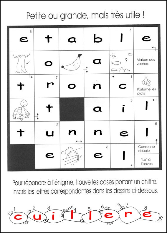 solution des Mots fl�ch�s
