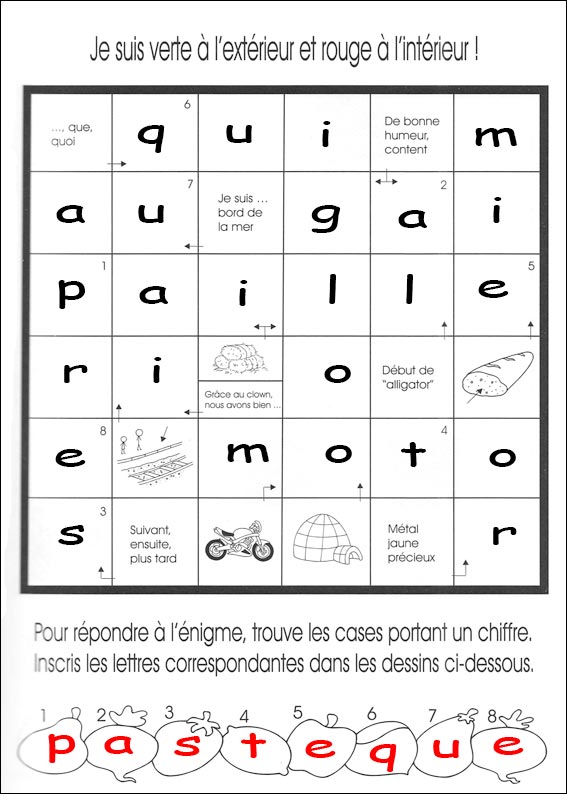 solution des Mots fl�ch�s