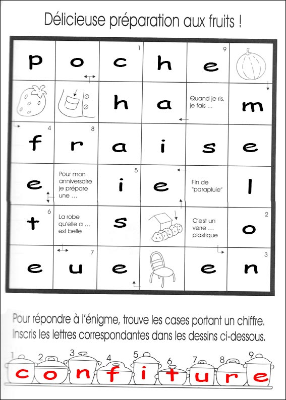 solution des Mots fl�ch�s