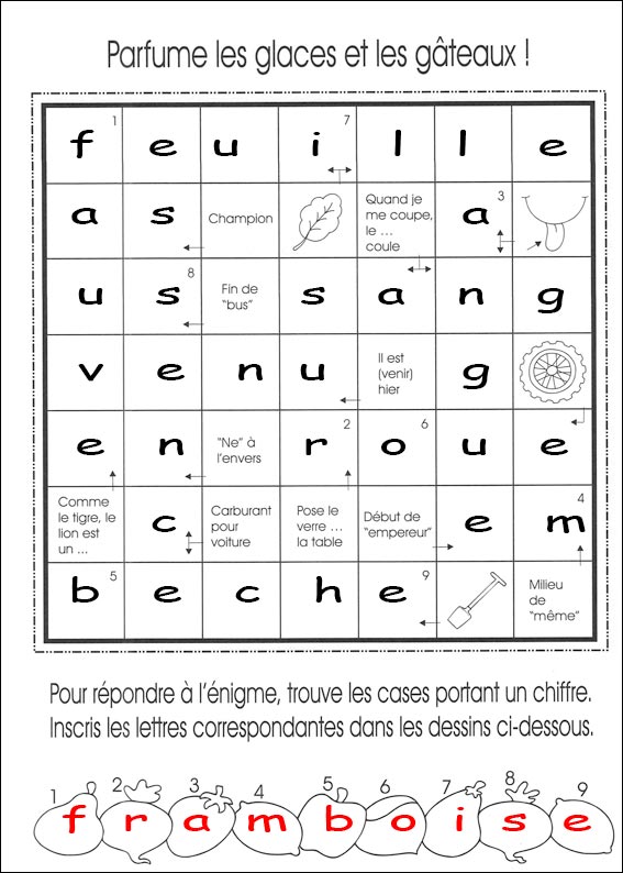 solution des Mots fl�ch�s
