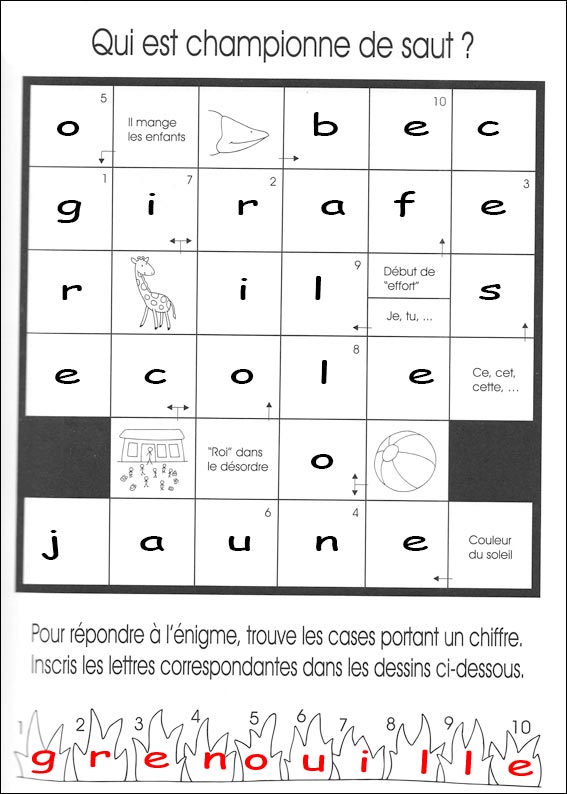 solution des Mots fl�ch�s