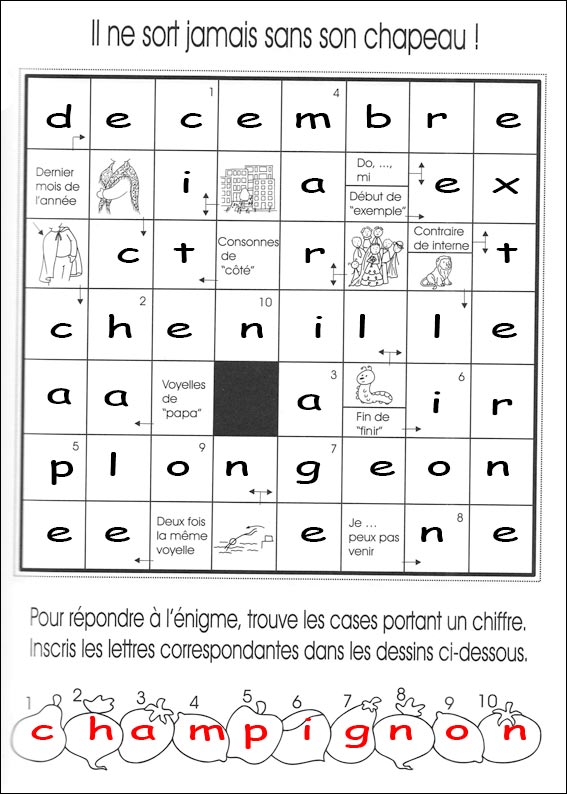 solution des Mots fl�ch�s