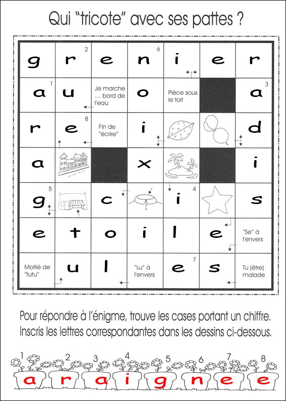solution des Mots fl�ch�s