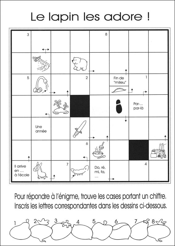 mots fl&eacute;ch&eacute;s &agrave; imprimer