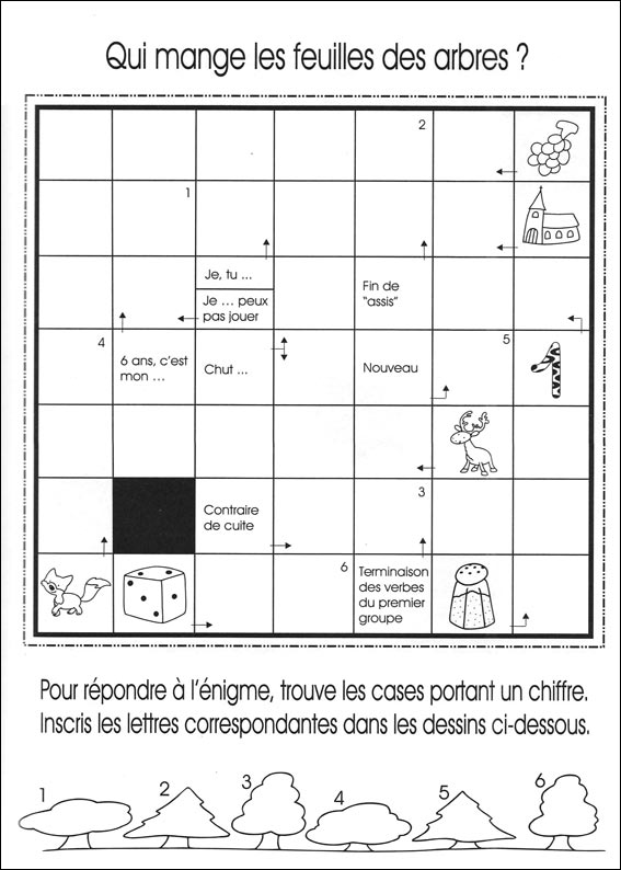 Mots fl&eacute;ch&eacute;s &agrave; imprimer