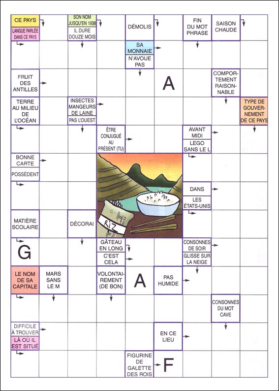 mots fl&eacute;ch&eacute;s &agrave; imprimer
