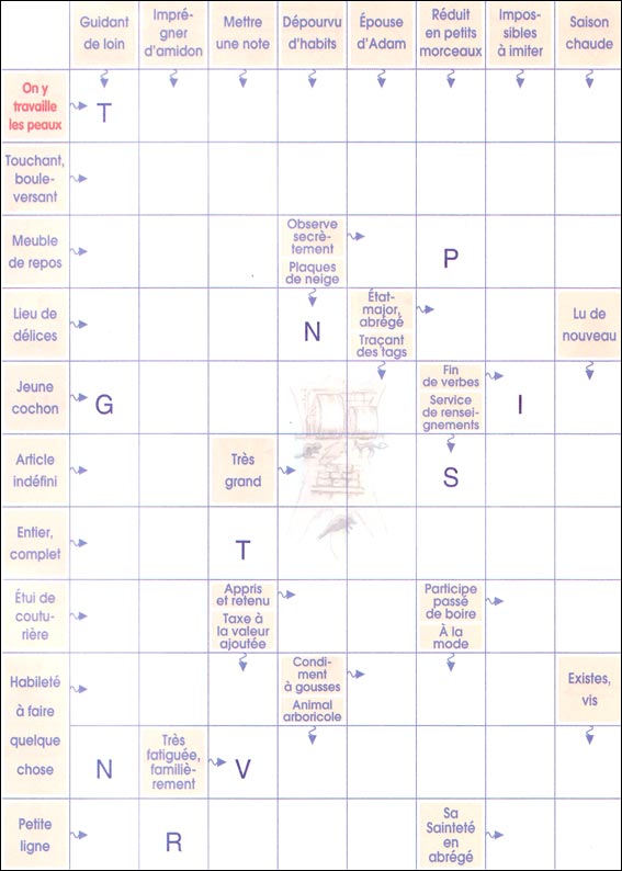 mots fl&eacute;ch&eacute;s &agrave; imprimer