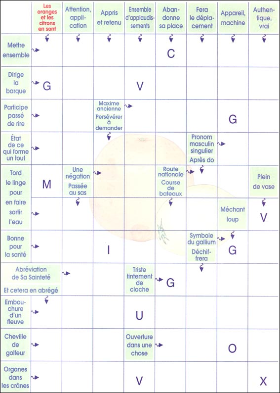 Mots fl&eacute;ch&eacute;s &agrave; imprimer