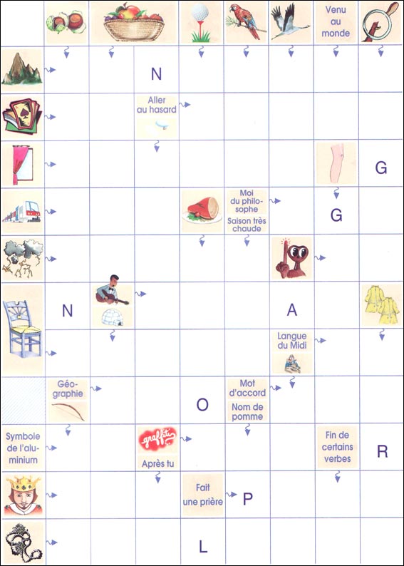 mots fl&eacute;ch&eacute;s &agrave; imprimer