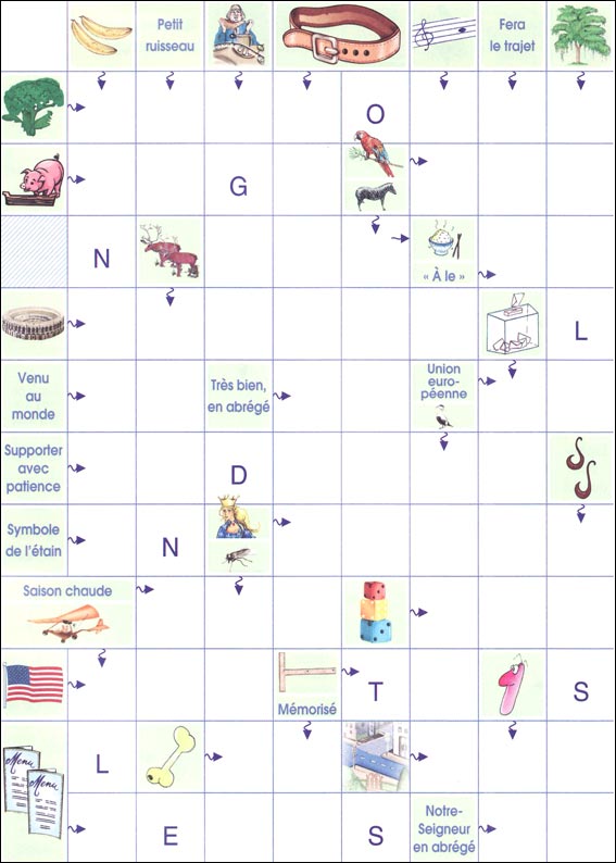 Mots fl&eacute;ch&eacute;s &agrave; imprimer