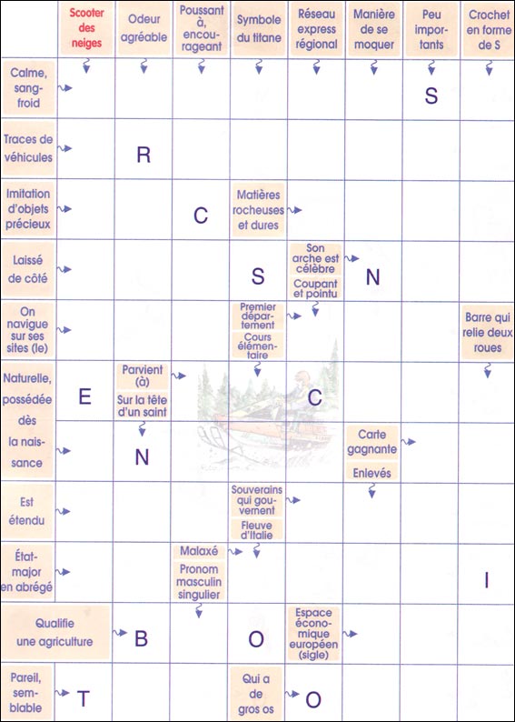 Mots fl&eacute;ch&eacute;s &agrave; imprimer