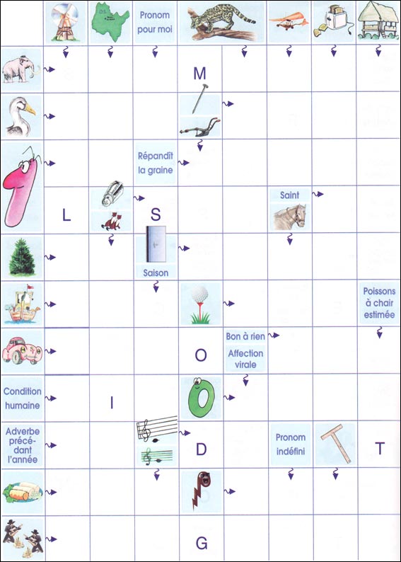 Mots fl&eacute;ch&eacute;s &agrave; imprimer