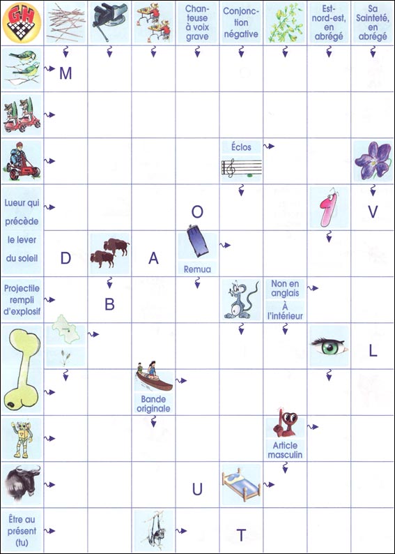 Mots fl&eacute;ch&eacute;s &agrave; imprimer
