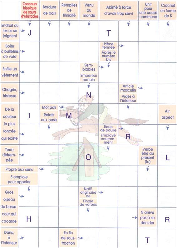 Mots fl&eacute;ch&eacute;s &agrave; imprimer