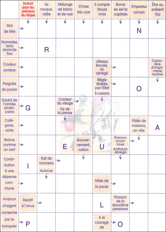 Mots fl&eacute;ch&eacute;s &agrave; imprimer