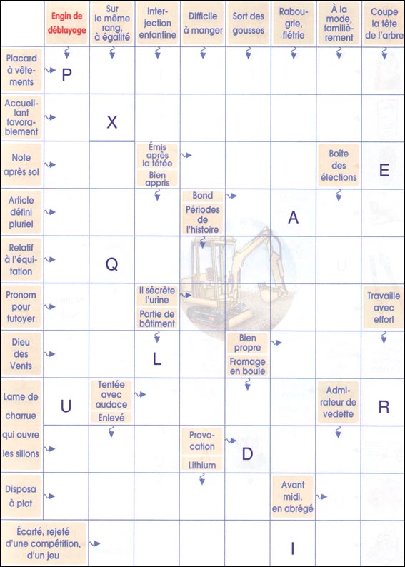 Mots fl&eacute;ch&eacute;s &agrave; imprimer