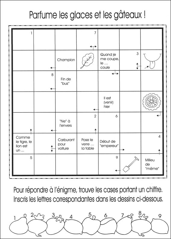 Mots fl&eacute;ch&eacute;s &agrave; imprimer