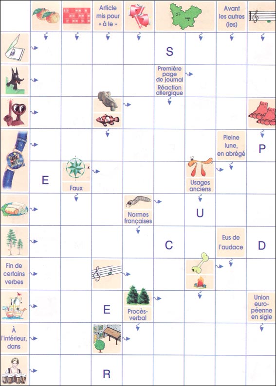 Mots fl&eacute;ch&eacute;s &agrave; imprimer