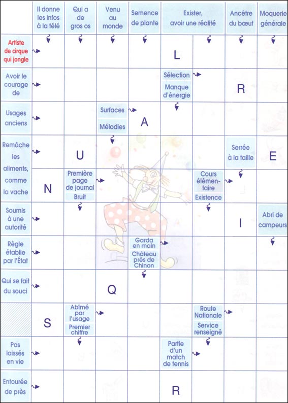 Mots fl&eacute;ch&eacute;s &agrave; imprimer