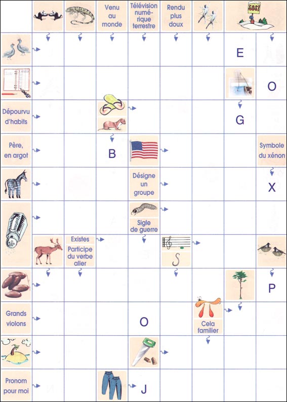 Mots fl&eacute;ch&eacute;s &agrave; imprimer